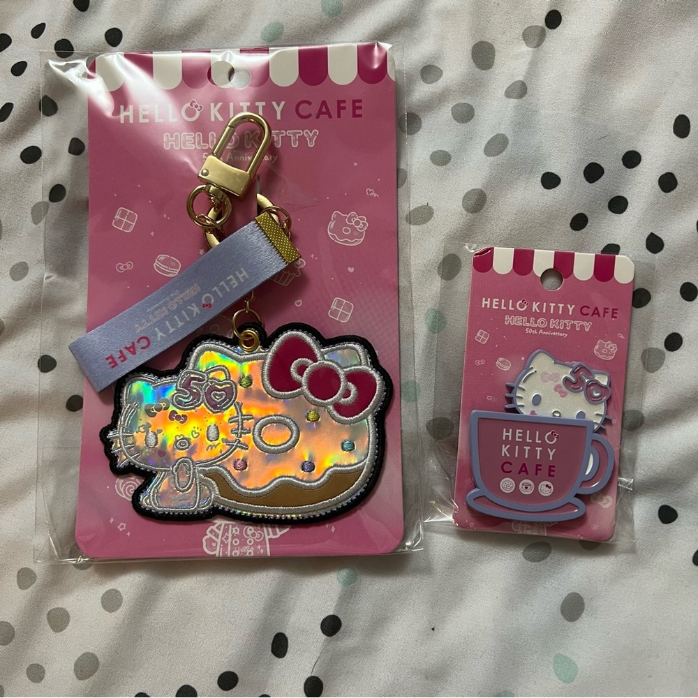 Hello Kitty Cafe 50th Anniversary Keychain Pin